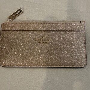 Kate Spade New York Gold Glimmer Boxed Glitter Slim Card Holder